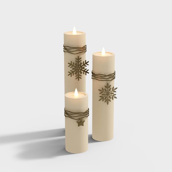 Winter Candle Holder Set 3D model