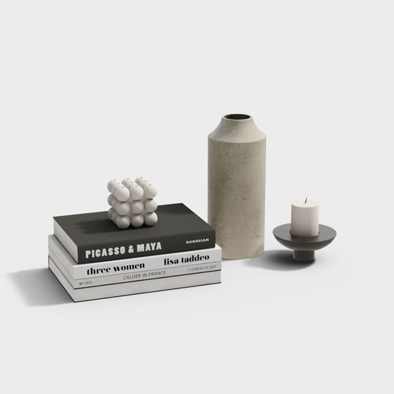 Minimalist Gray and White Decor 3D model