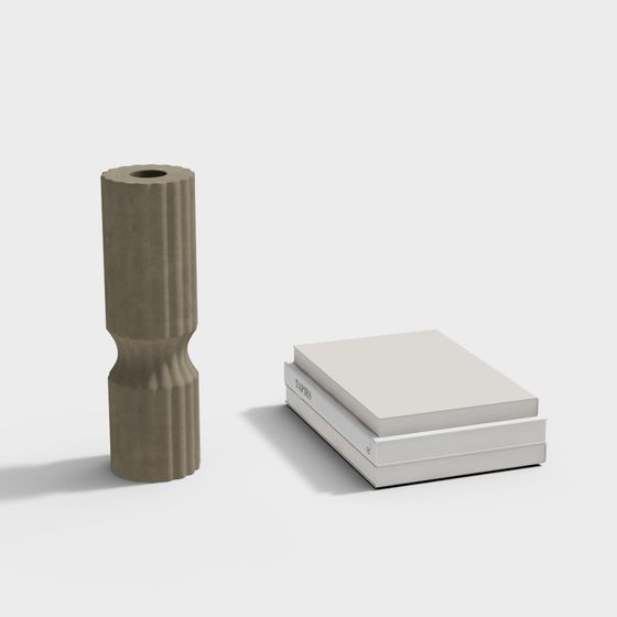 Concrete Column and Book Stack 3D Model for Modern Projects