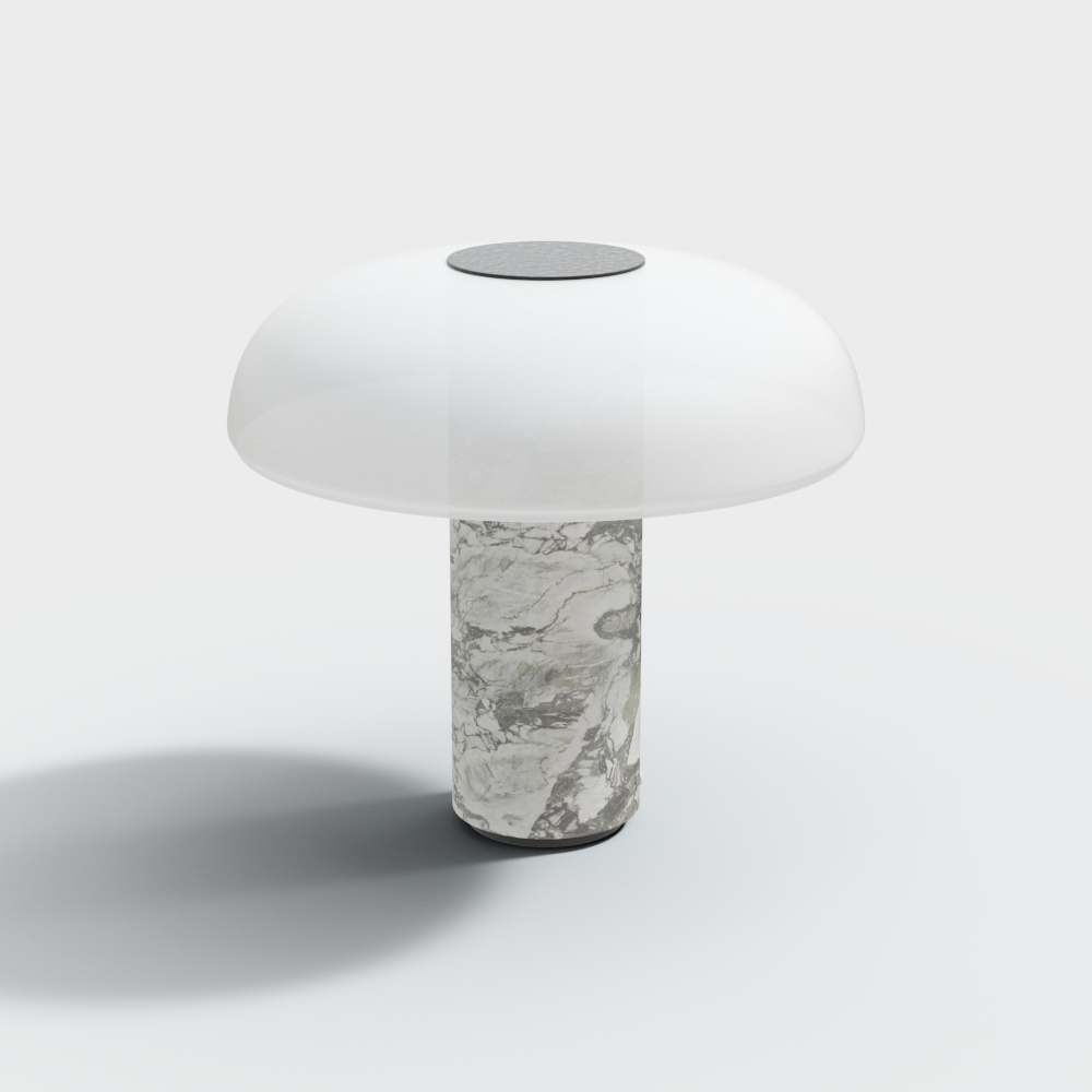 Elegant Modern Table Lamp 3D Model – Marble Base Design