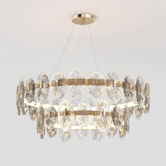 Elegant Low-Polygon Chandelier 3D model