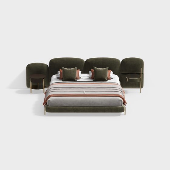 Urban Retreat 3D Bed Model for Modern Interiors