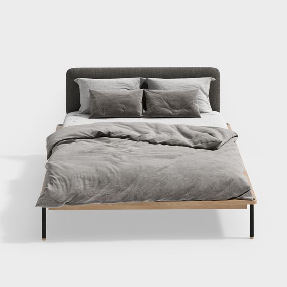 Modern Minimalist Low-Poly Bed Frame 3D model