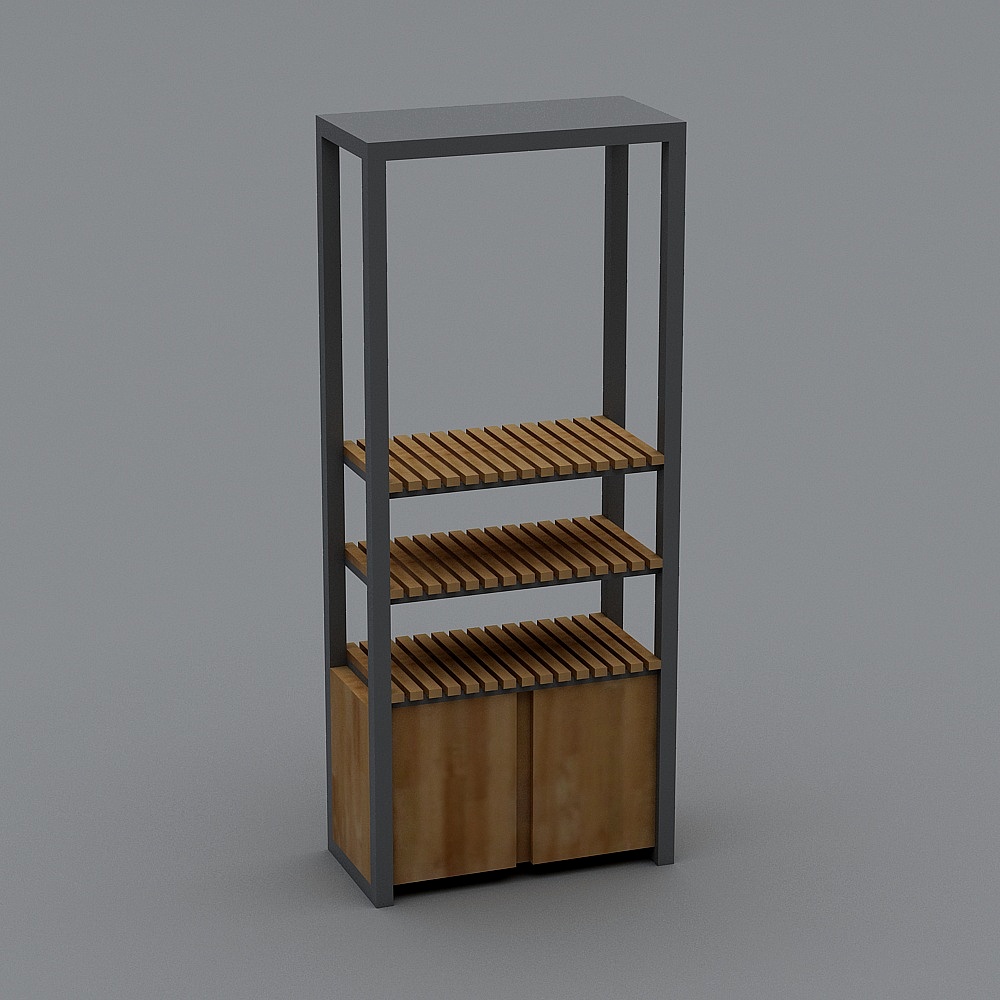 Minimalist 3D Bookshelf Model for Modern Interiors