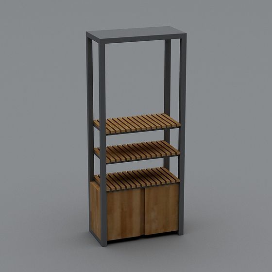Minimalist 3D Bookshelf Model for Modern Interiors
