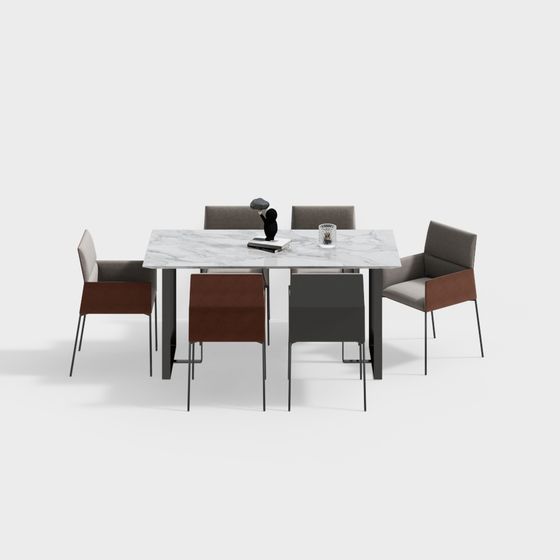Contemporary Table and Chair Set 3D model for Urban Spaces
