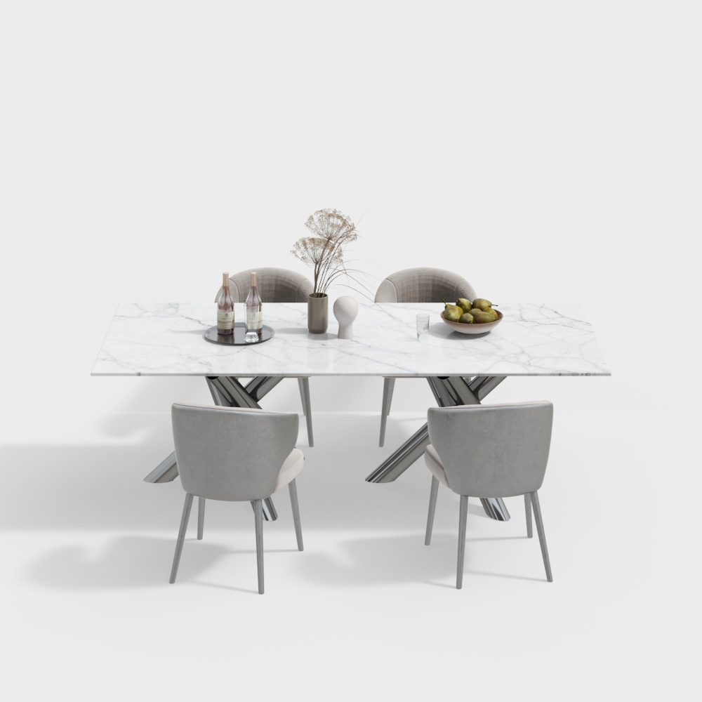 Ensemble de table à manger moderne et chaises