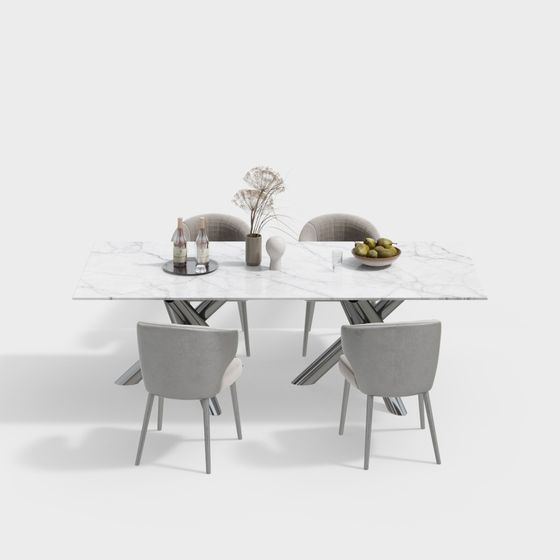 Ensemble de table à manger moderne et chaises
