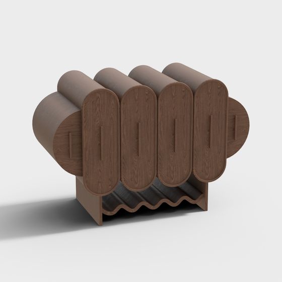 Wave Cabinet 3D model | Modern Geometric Design