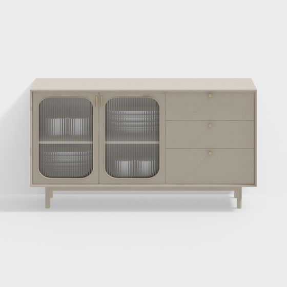 Cream Style Dining Side Cabinet