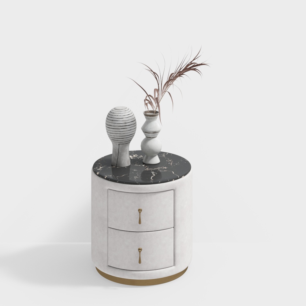 Comodino moderno cremoso