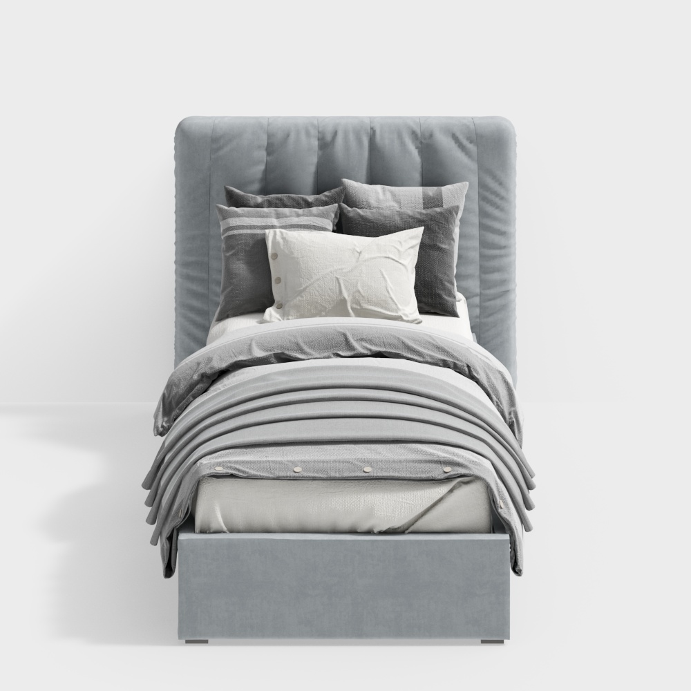 Modernes Stoff-Einzelbett