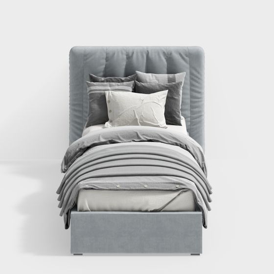 Modernes Stoff-Einzelbett