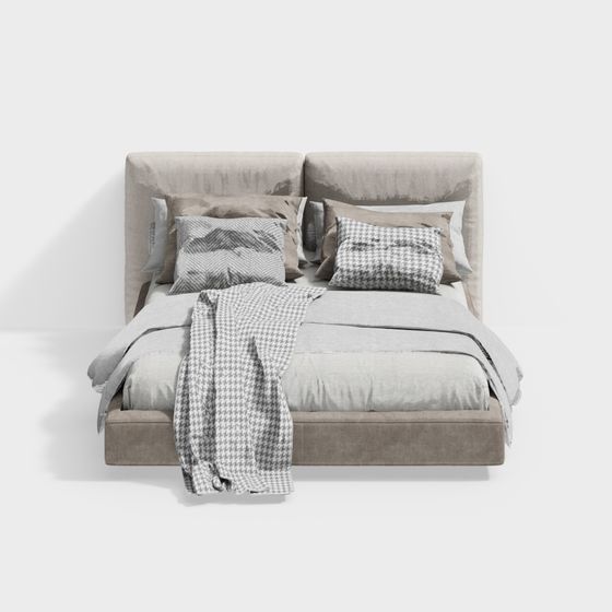Contemporary Bed 3D model for Modern Spaces