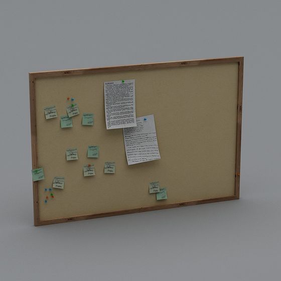 Pin-Board Low Polygon 3D model