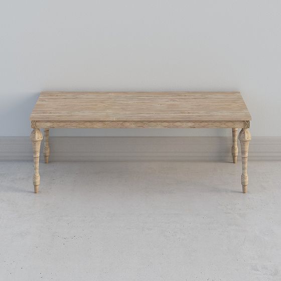 Vintage Wooden Table 3D model