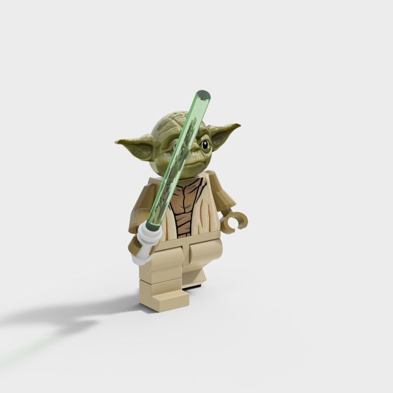 Yoda Master Low-Poly 3D model for Creative Projects