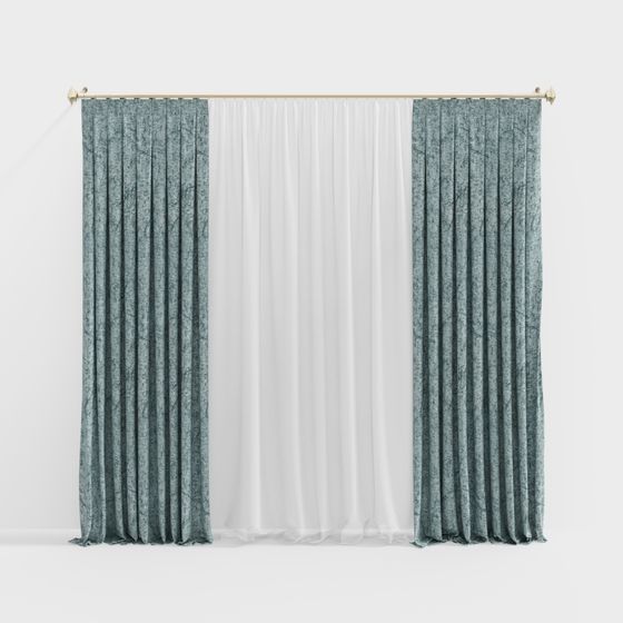 Unique Low Polygon Curtain 3D Model