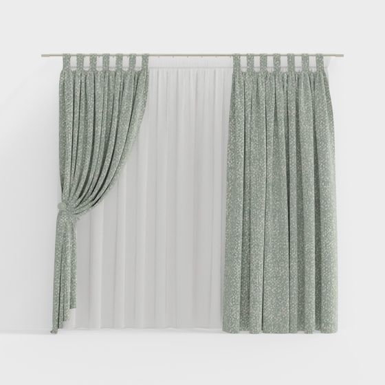 Floral Dream Curtain 3D model