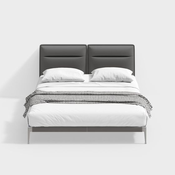 Stylish Bed Frame 3D model for Contemporary Spaces