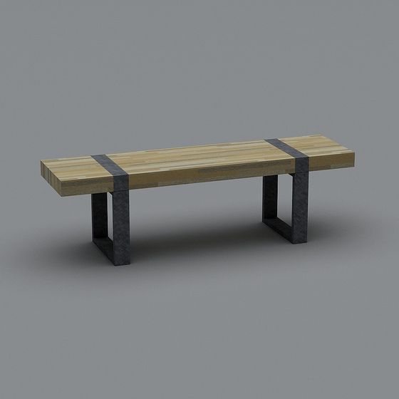Modern Urban Bench 3D model for Creative Spaces