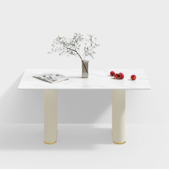 Elegant Marble Dining Table 3D model