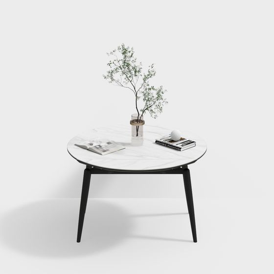 Elegant Low-Polygon Round Table 3D model