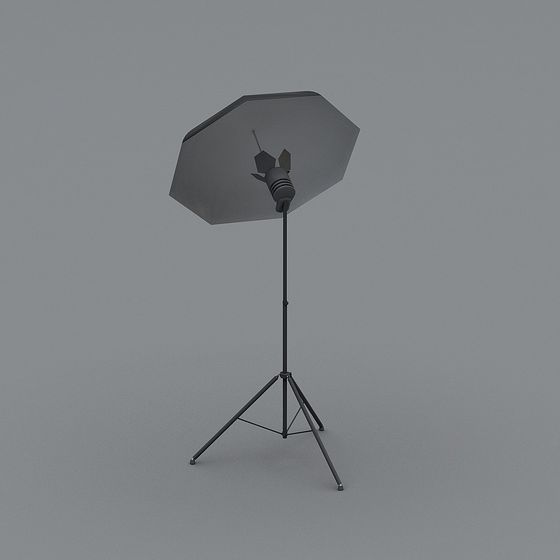 Low Poly Industrial Lamp Stand 3D model