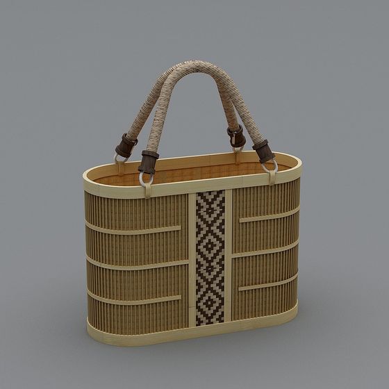 Bamboo Woven Handbag 3D model