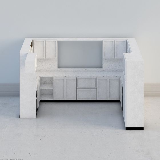 Elegant Low-Poly Kitchen Design 3D model