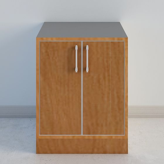 Wood Texture Storage Cabinet 3D model