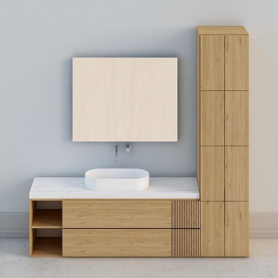 Minimalist Bathroom Vanity 3D model