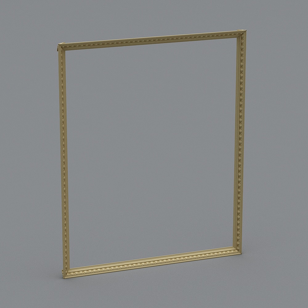 Vintage Golden Picture Frame 3D model