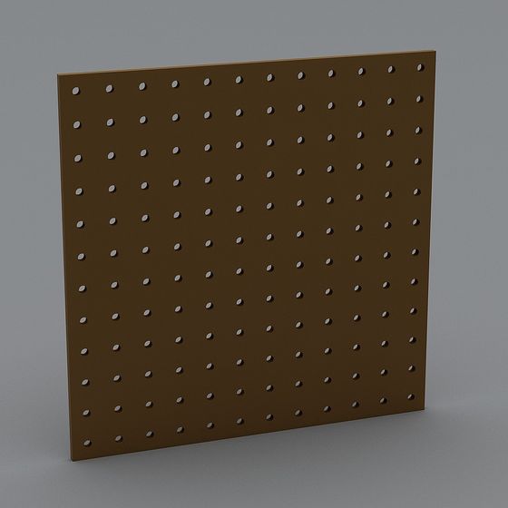 Low-Poly Pegboard Panel 3D model