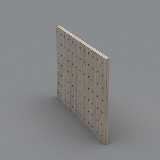 Punched Wooden Panel 3D model