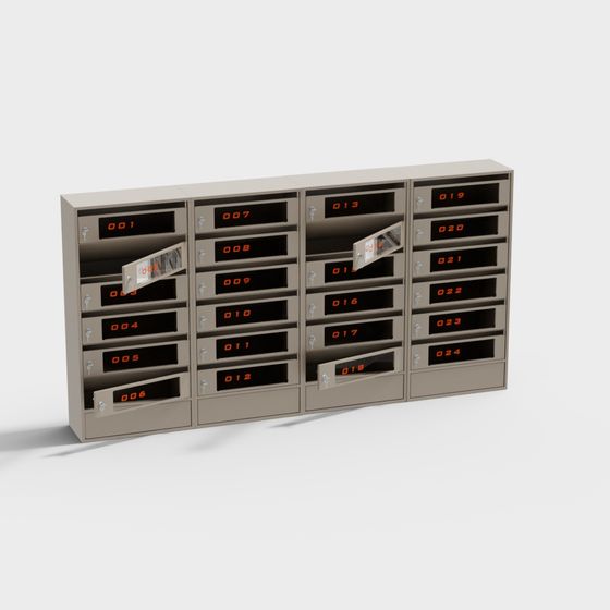 Stylish Urban Mailbox Cabinet 3D model