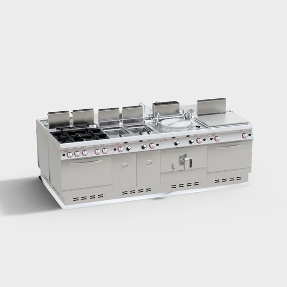 Stylish Modern Cooking Station 3D model