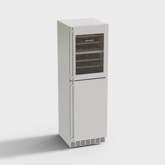 Sleek 3D Refrigerator Model for Modern Interiors