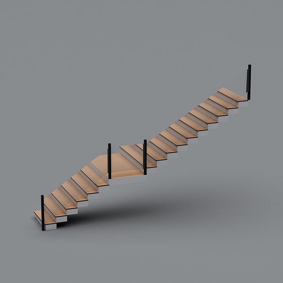 Low-Poly Elegant Staircase 3D model Design