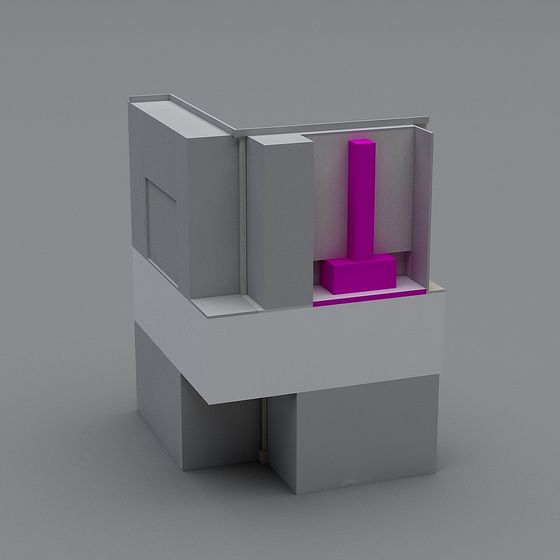 Urban Cube 3D Model in Low Poly Design