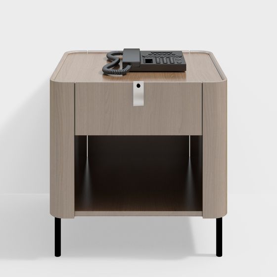 Stylish Minimalist Nightstand 3D model for Modern Spaces