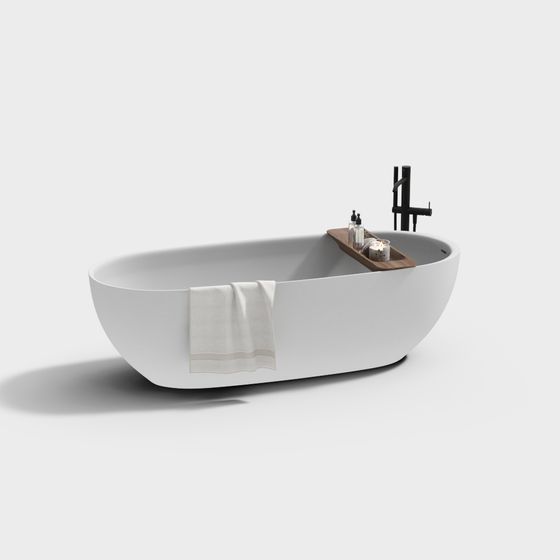 Elegant 3D Bathtub Model for Contemporary Spaces