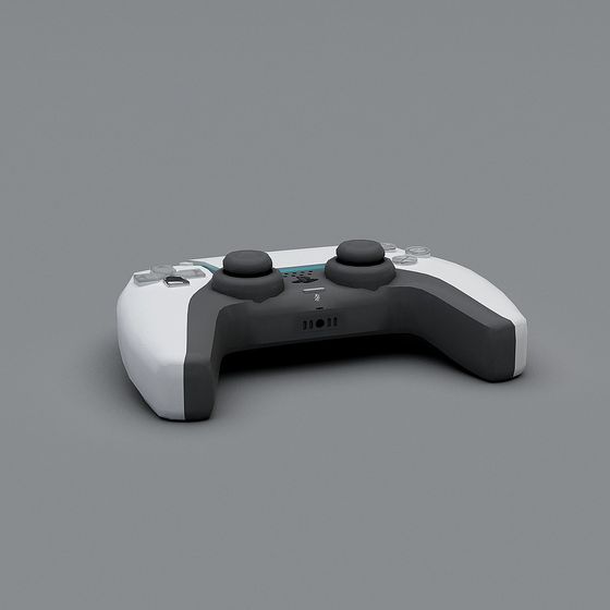 Futuristic Low-Poly Game Controller 3D model