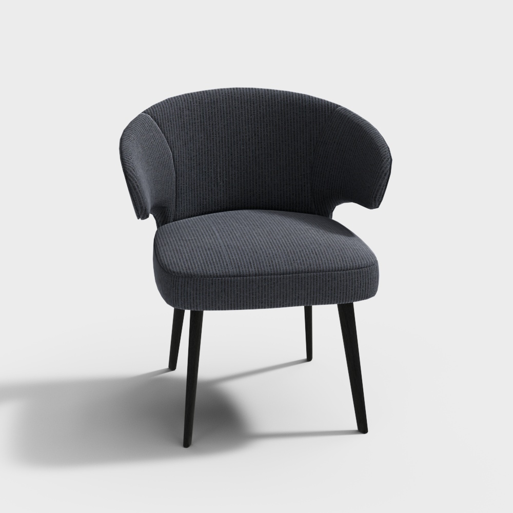 Cozy Lounge Chair 3D Model – Low-Poly Fabric Design