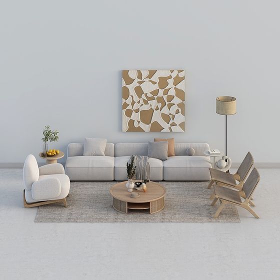 Brown Wabi-Sabi Multi-Person Sofa Combination