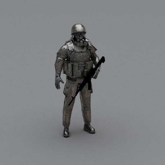 Low-Poly Soldier 3D Model for Futuristic Scenes