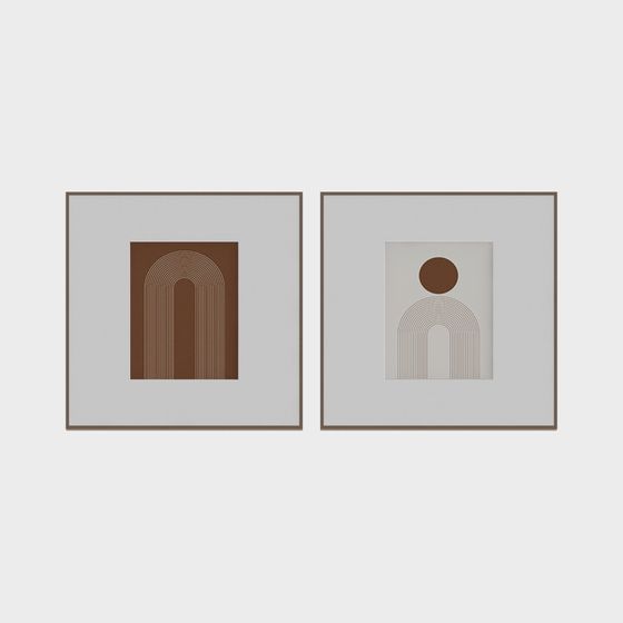 Abstract Geometry Diptych 3D model