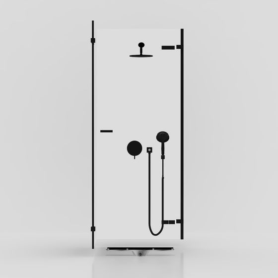 Minimalist Shower Stall 3D model Design