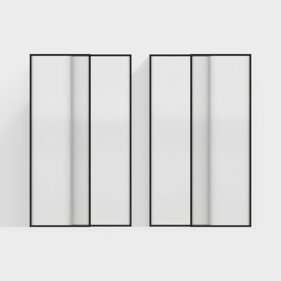 Black Modern Sliding Door 3D Model