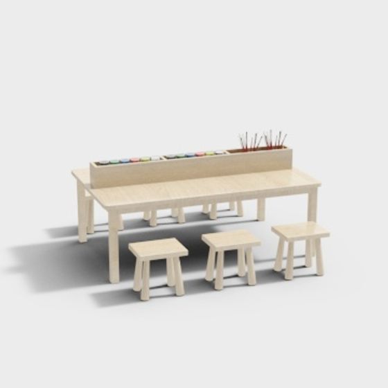 Urban Relaxation Table and Chair Set 3D model